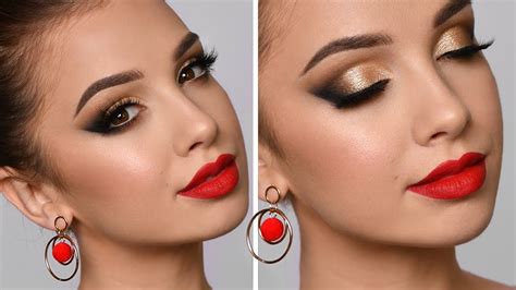 red eyeshadow tutorial|eyeshadow with red lipstick.